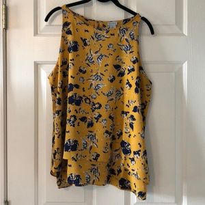 Mustard floral tank